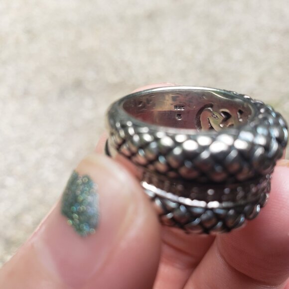 Scott Kay sterling silver .925 diamond basket weave statement ring - Picture 5 of 6